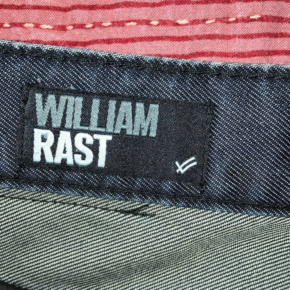 William Rast dark Blue Straight Leg Jeans with Distressed Finish - Picture 3 of 16